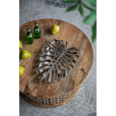 Gold aluminum monstera leaf wall decor, image 6 of 6