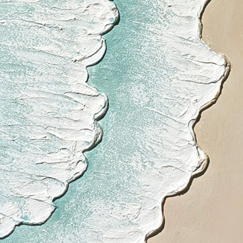 Set of 2 framed ocean wave textured canvas panels, image 4 of 5