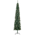 Slim green pencil Christmas tree with pine cones, 9.5 ft, image 1 of 5
