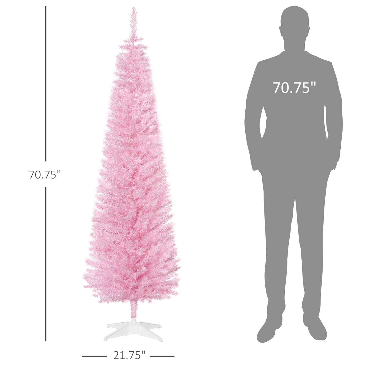 Slim pink pencil Christmas tree, 6 ft, image 5 of 5