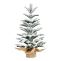 Small flocked Christmas tree with burlap base, image 1 of 3