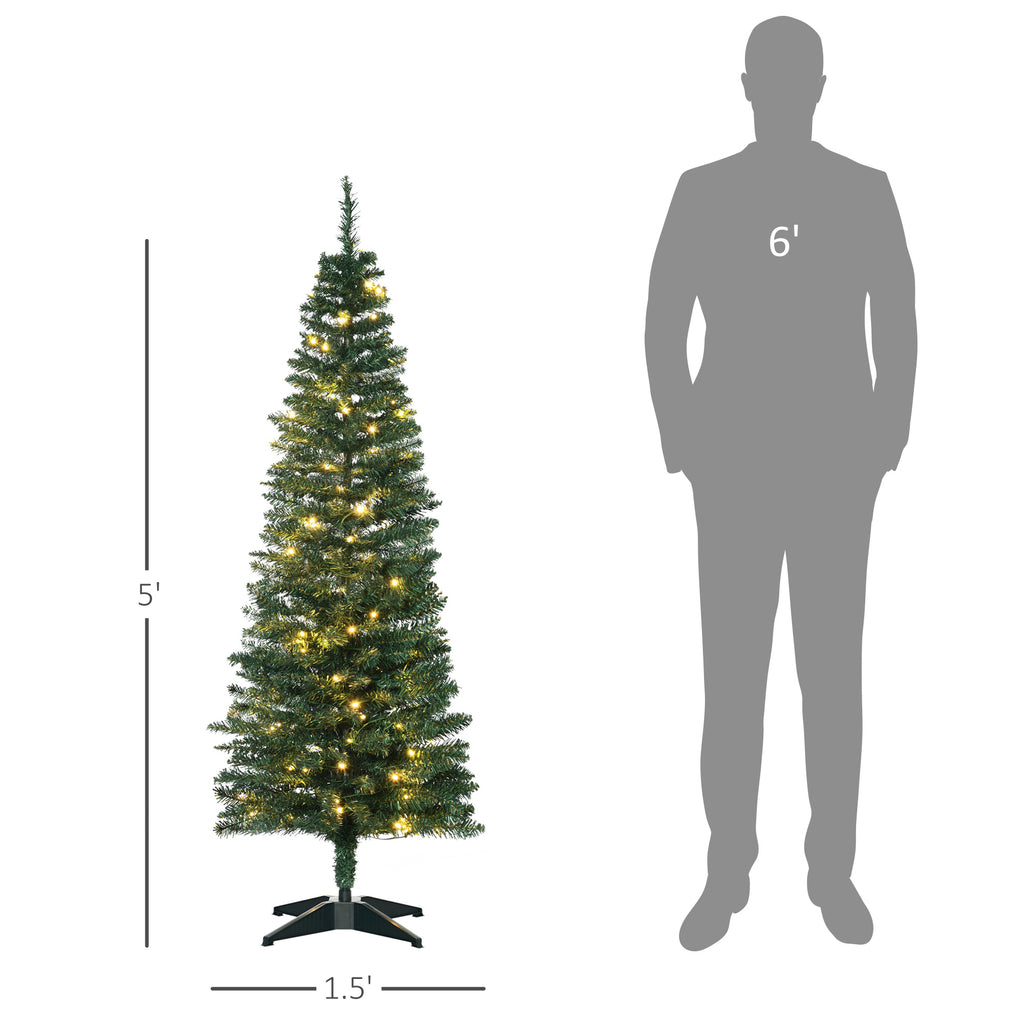 Pre-lit slim green pencil Christmas tree, 5 ft, image 4 of 4