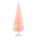 Pre-lit pink pencil Christmas tree, 5 ft, image 1 of 4