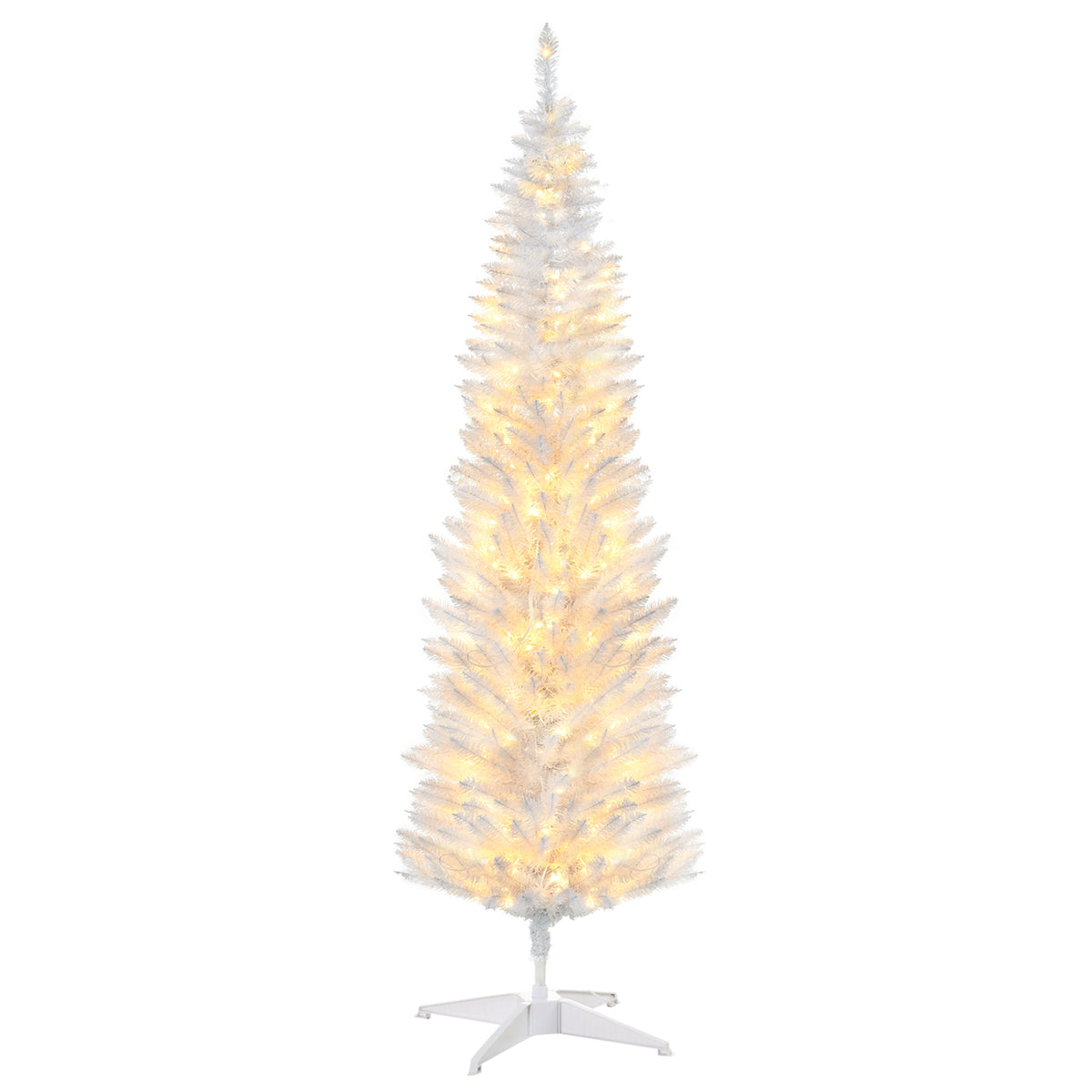 Pre-lit white pencil Christmas tree, 5 ft, image 1 of 4