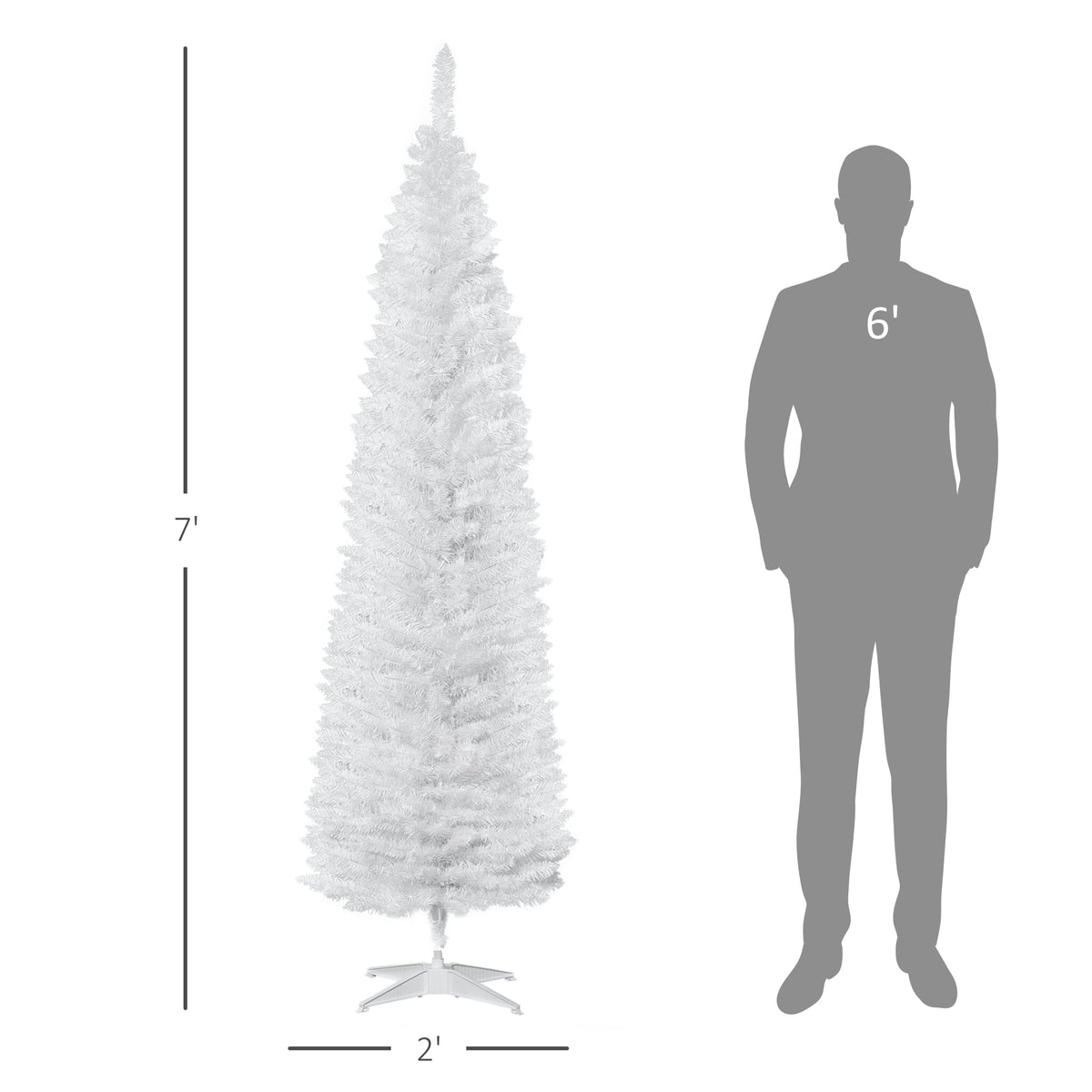 Slim white pencil Christmas tree, 7 ft, image 4 of 4