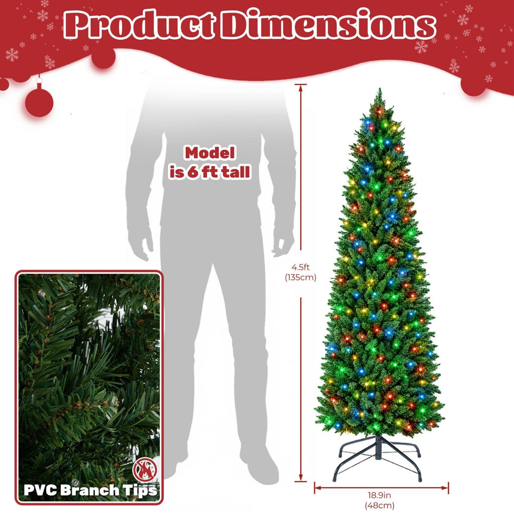 4.5 ft pre-lit slim pencil Christmas tree, image 1 of 4