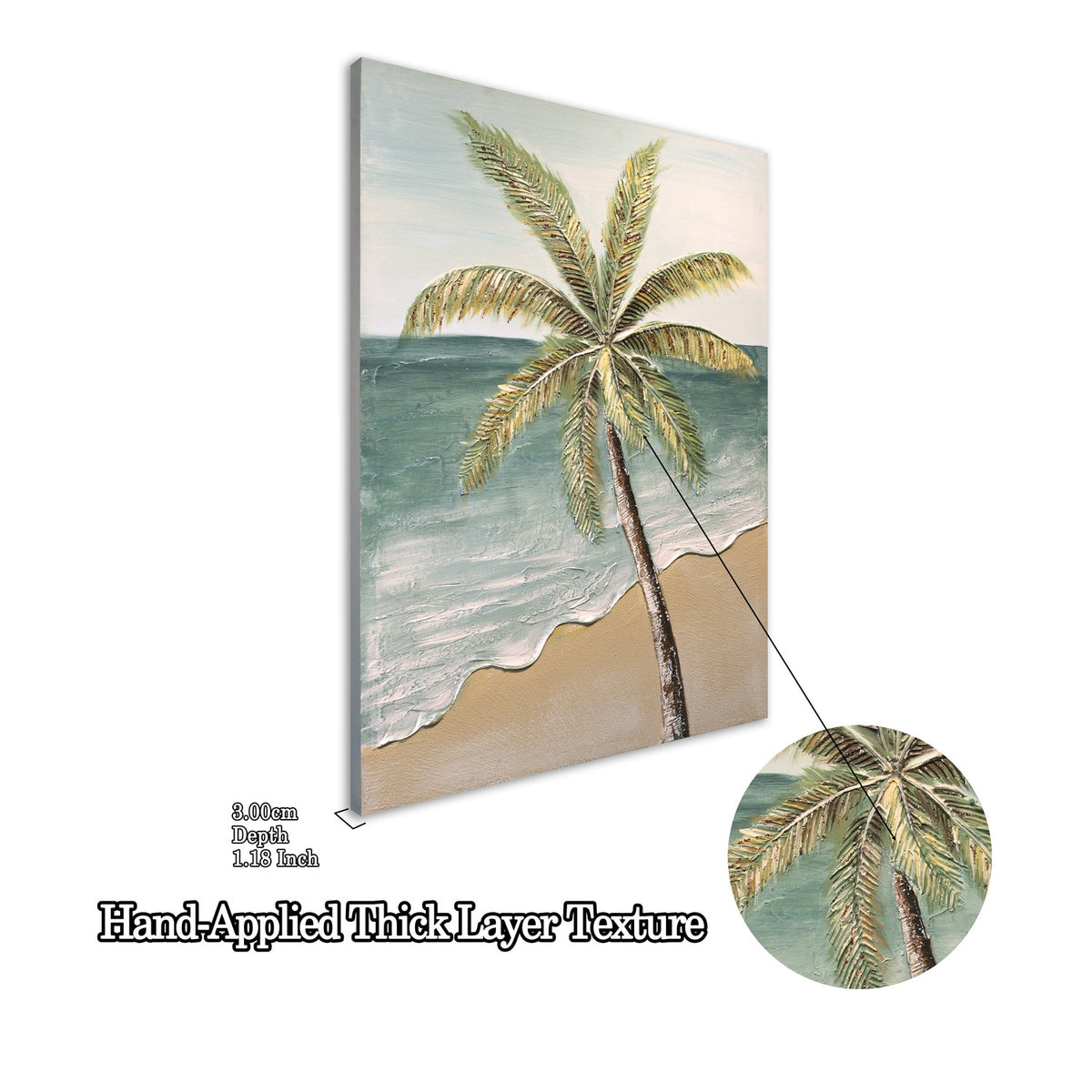 Set of 2 palm tree textured canvas panels, image 4 of 4