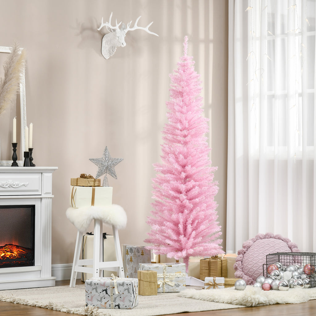 Slim pink pencil Christmas tree, 6 ft, image 2 of 5