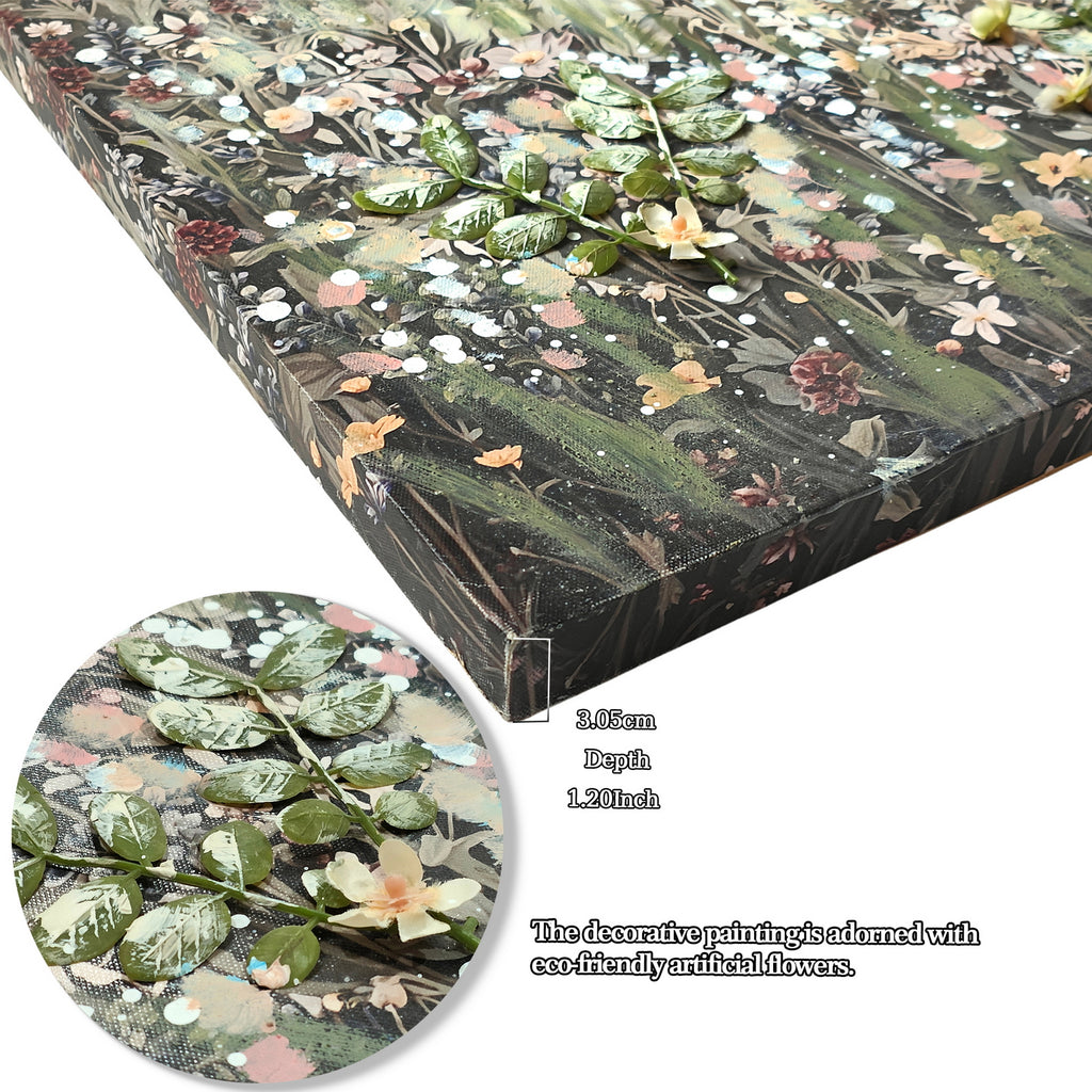 Wildflower meadow framed canvas wall art, image 3 of 4