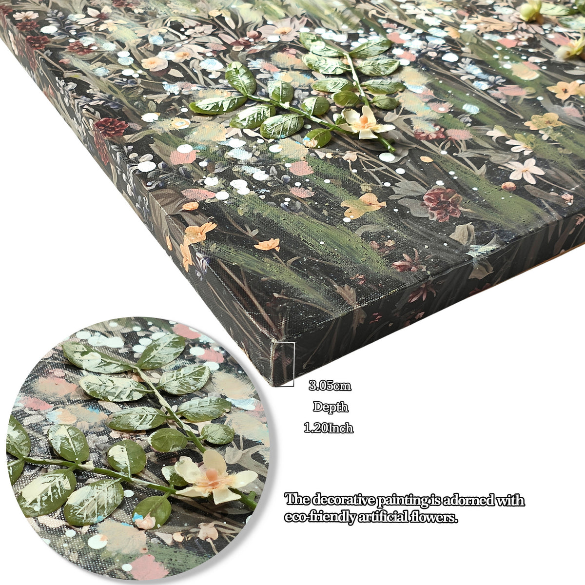 Wildflower meadow framed canvas wall art, image 3 of 4