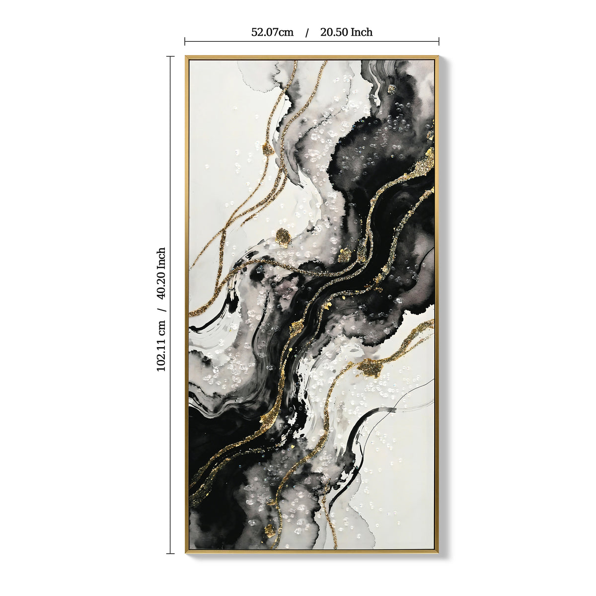 Black and gold abstract framed canvas set of two, image 4 of 4