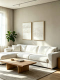 Set of 2 framed white abstract textured canvas panels, image 1 of 5