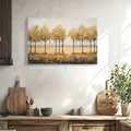 Golden tree grove textured canvas wall art, image 1 of 5