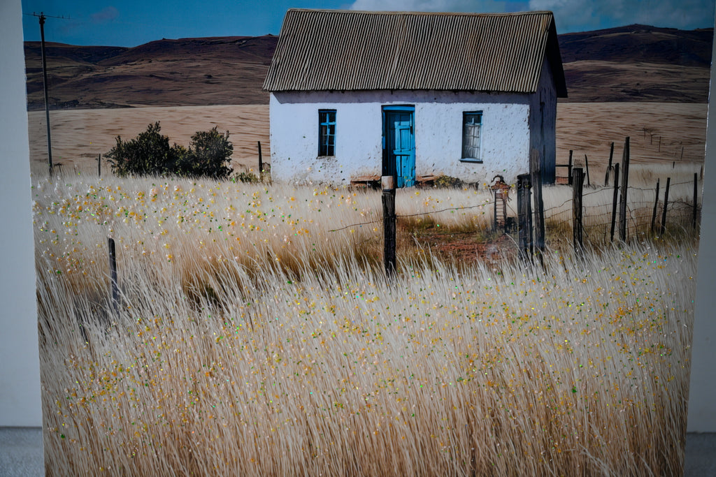 White cottage farmhouse canvas wall art, image 3 of 4