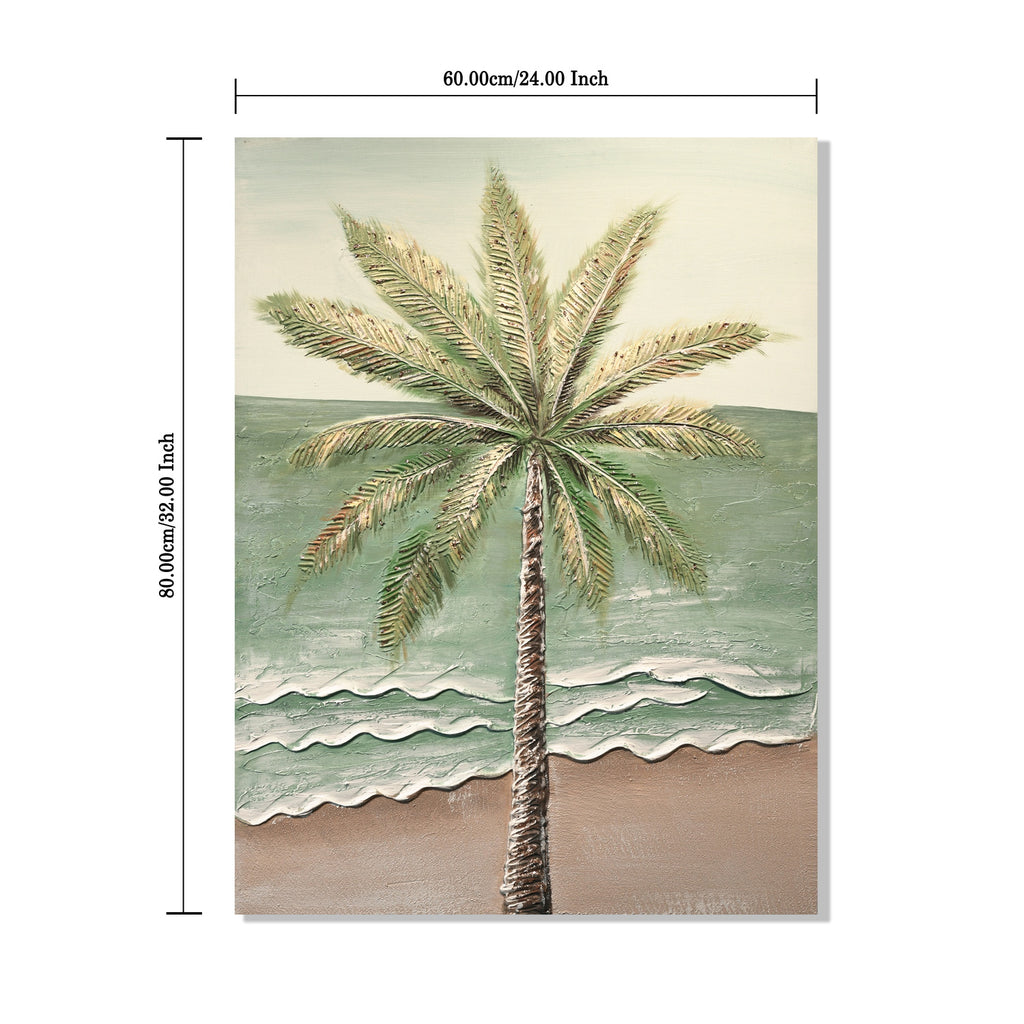 Set of 2 palm tree textured canvas panels, image 3 of 4