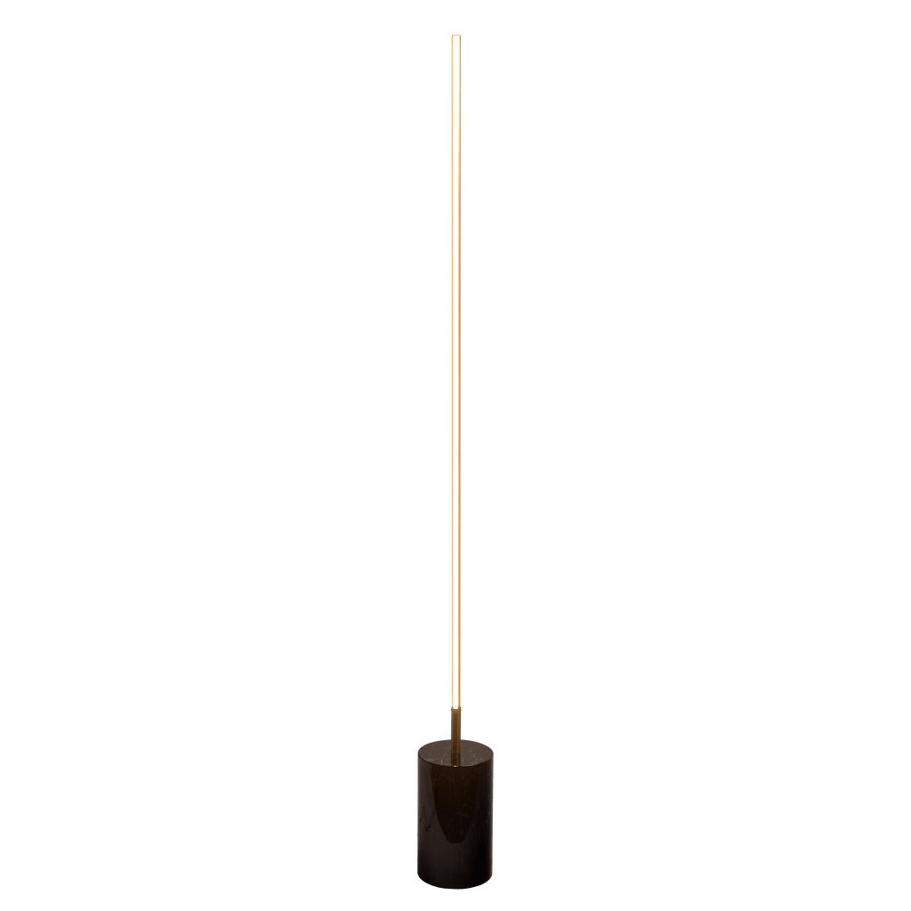 Brass LED light bar floor lamp in a living room corner, image 3 of 4
