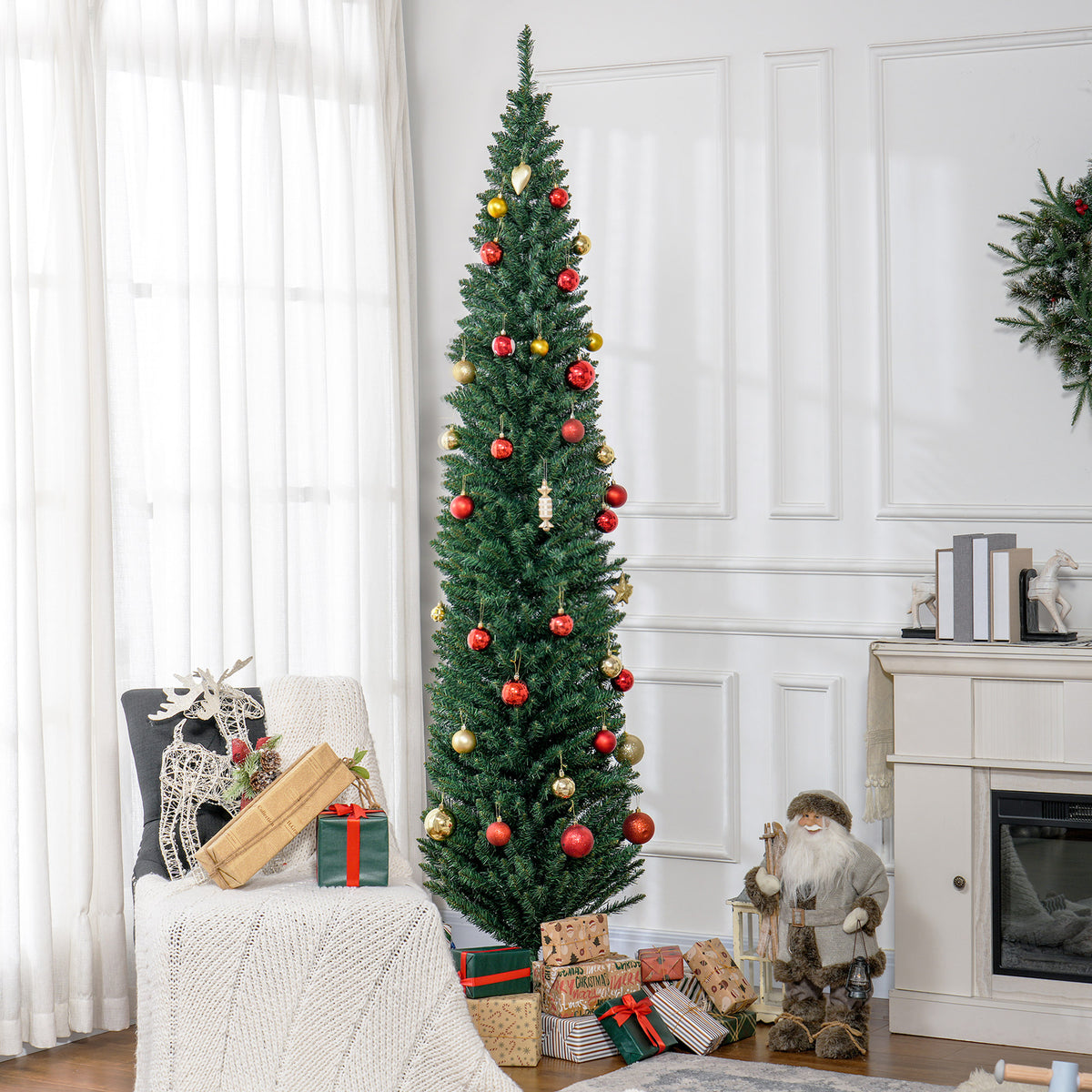 Slim green pencil Christmas tree, 8 ft, image 2 of 4