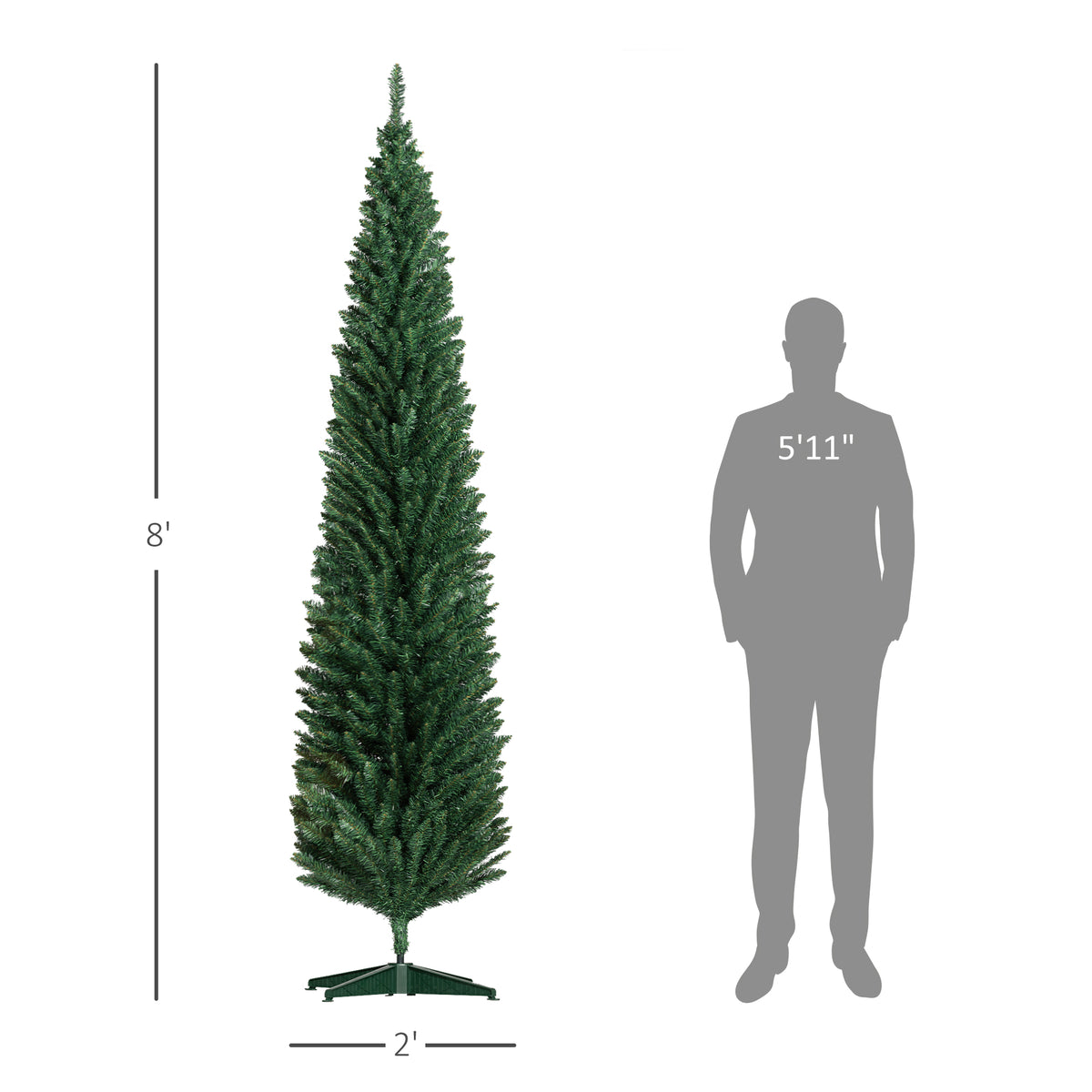 Slim green pencil Christmas tree, 8 ft, image 4 of 4