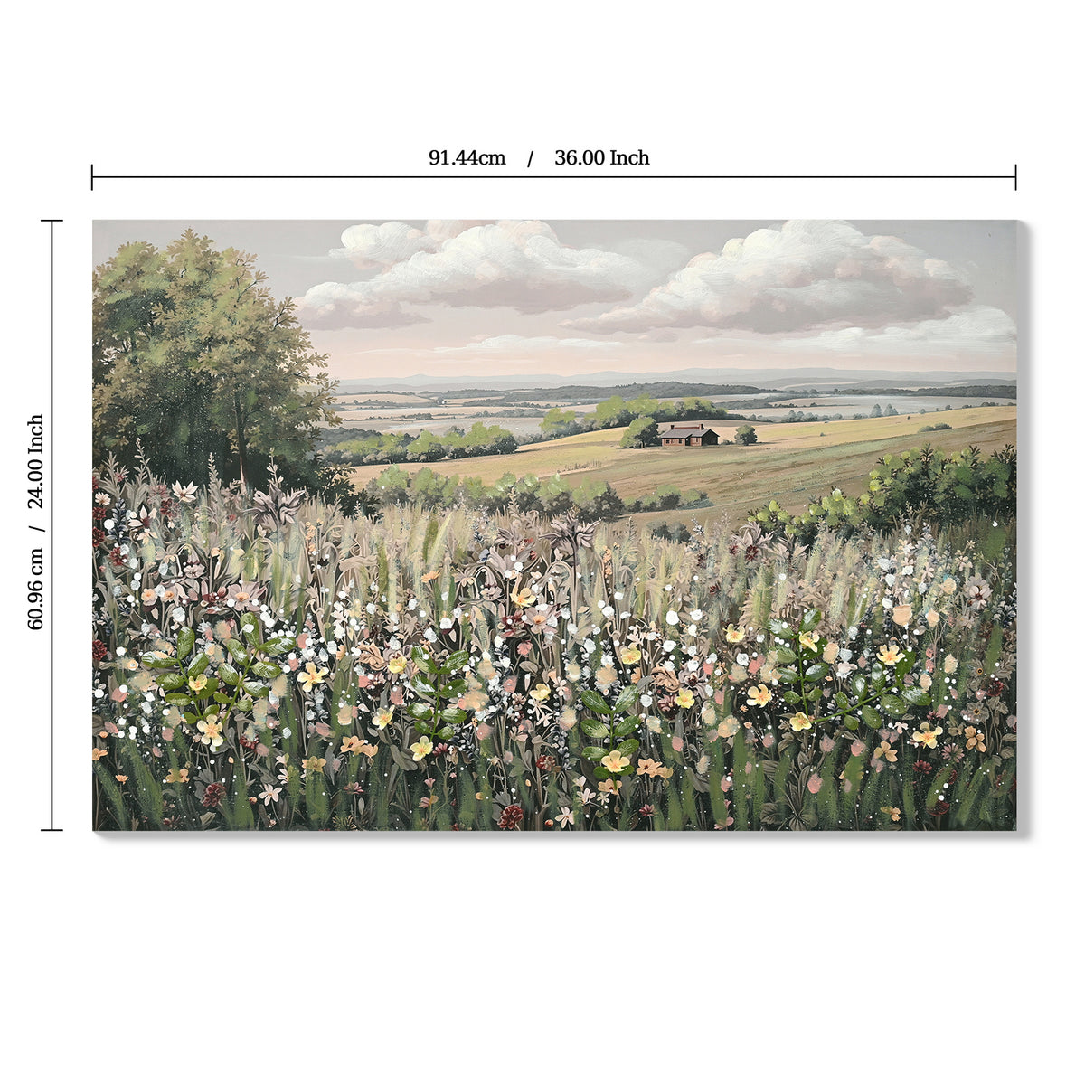 Wildflower meadow framed canvas wall art, image 4 of 4