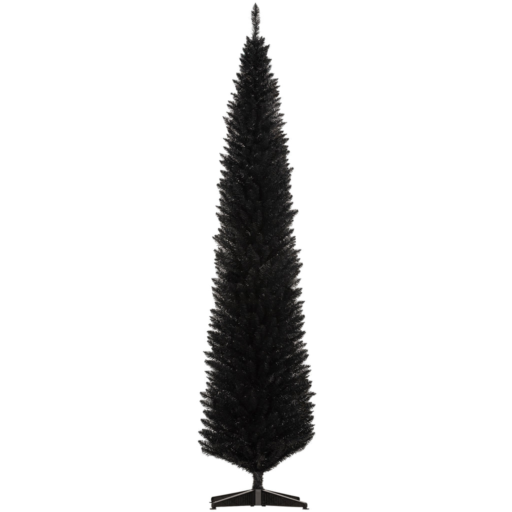 Slim black pencil Christmas tree, 8 ft, image 1 of 4