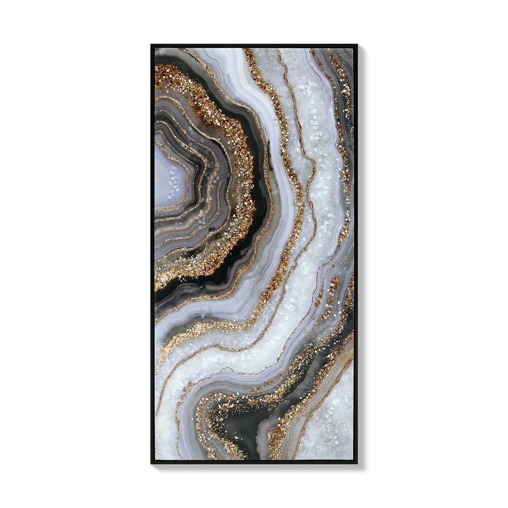 Agate black and gold framed wall art, image 3 of 4
