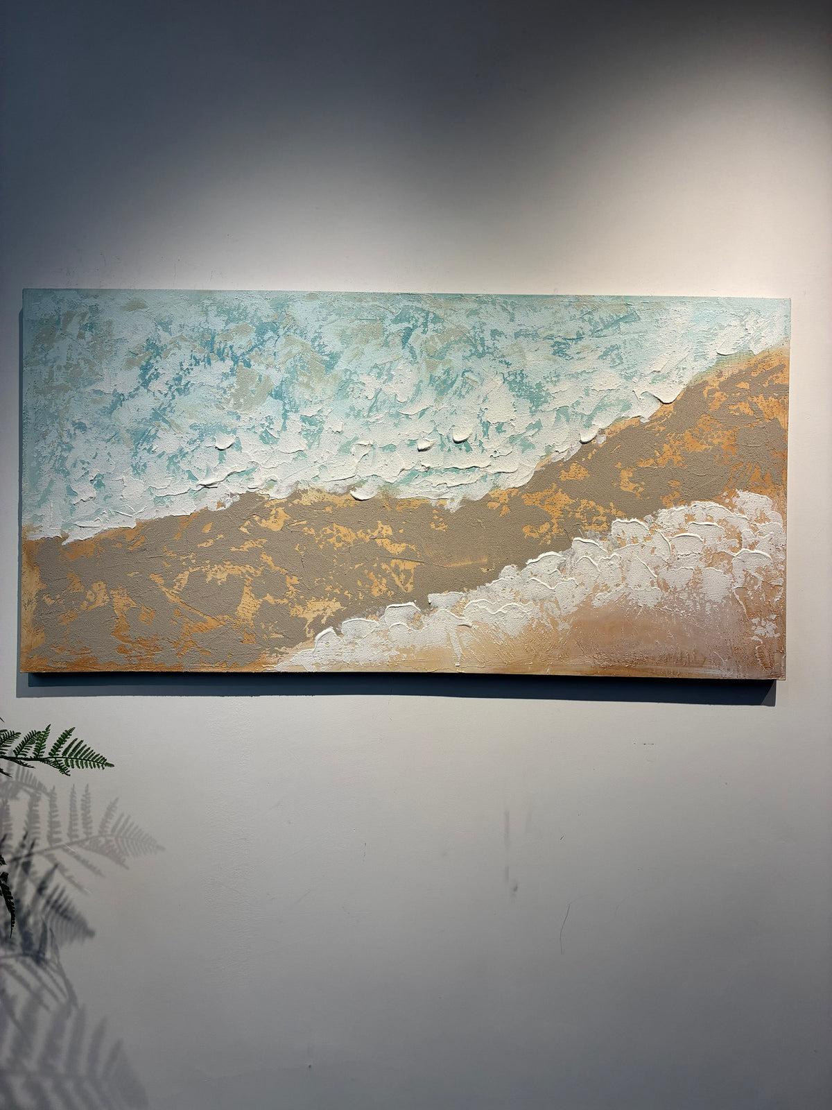 Textured beach canvas wall art, 24 x 48 in, image 1 of 5