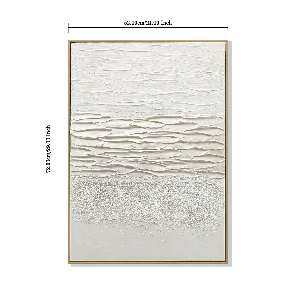 Set of 2 framed white abstract textured canvas panels, image 4 of 5