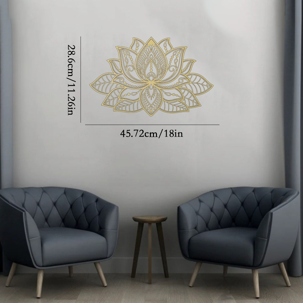 Gold lotus mandala metal wall art, image 4 of 4