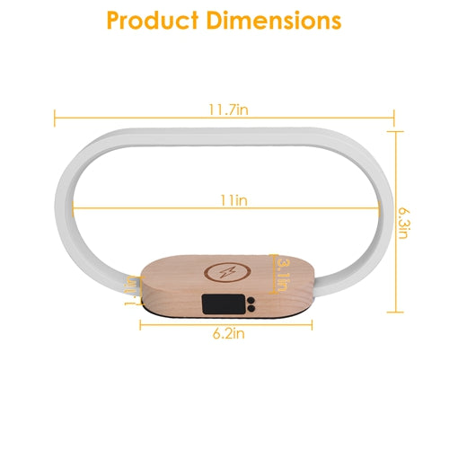 Bedside touch table lamp with clock and wireless charging, image 8 of 8
