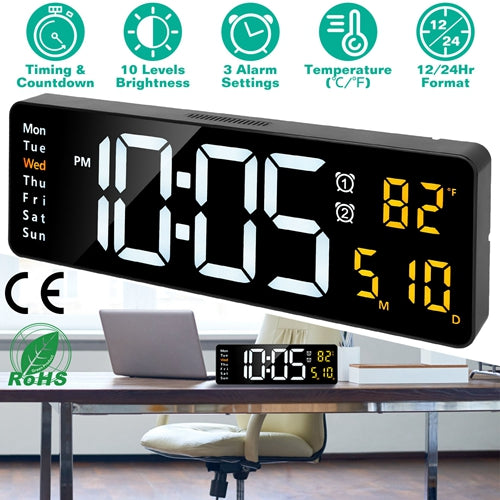 15.7 in LED digital wall clock with remote, image 4 of 7
