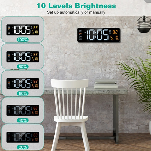 15.7 in LED digital wall clock with remote, image 6 of 7
