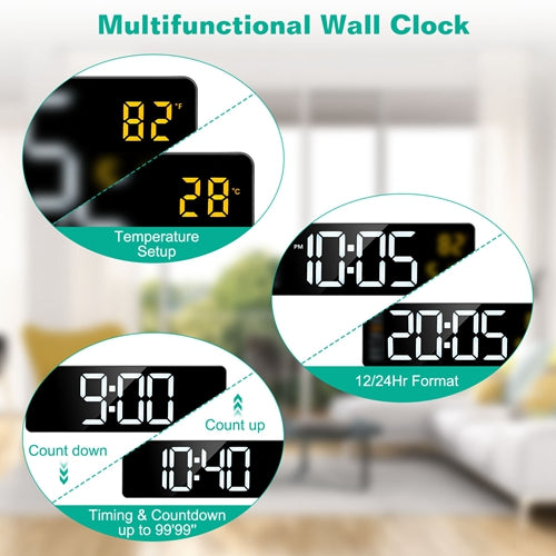 15.7 in LED digital wall clock with remote, image 7 of 7