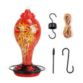 Hand blown glass hummingbird feeder, image 1 of 8