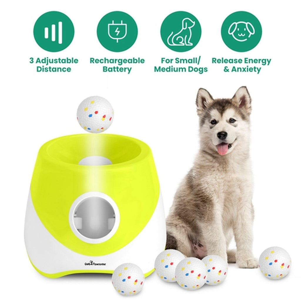 green automatic dog ball launcher with 6 balls, image 4 of 10
