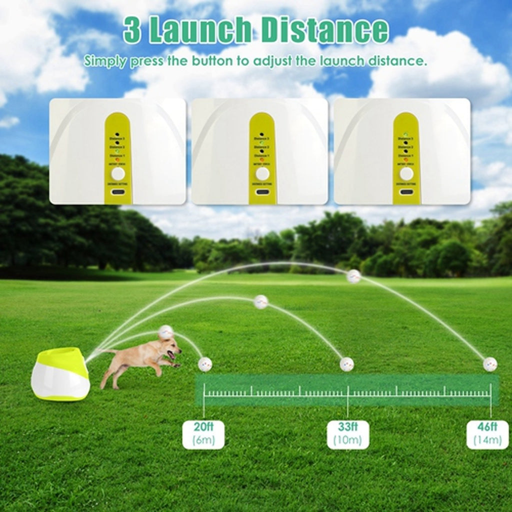 green automatic dog ball launcher with 6 balls, image 7 of 10