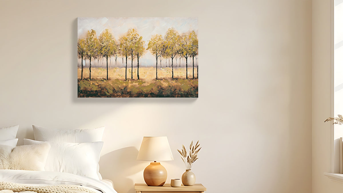 Golden tree grove textured canvas wall art, image 2 of 5