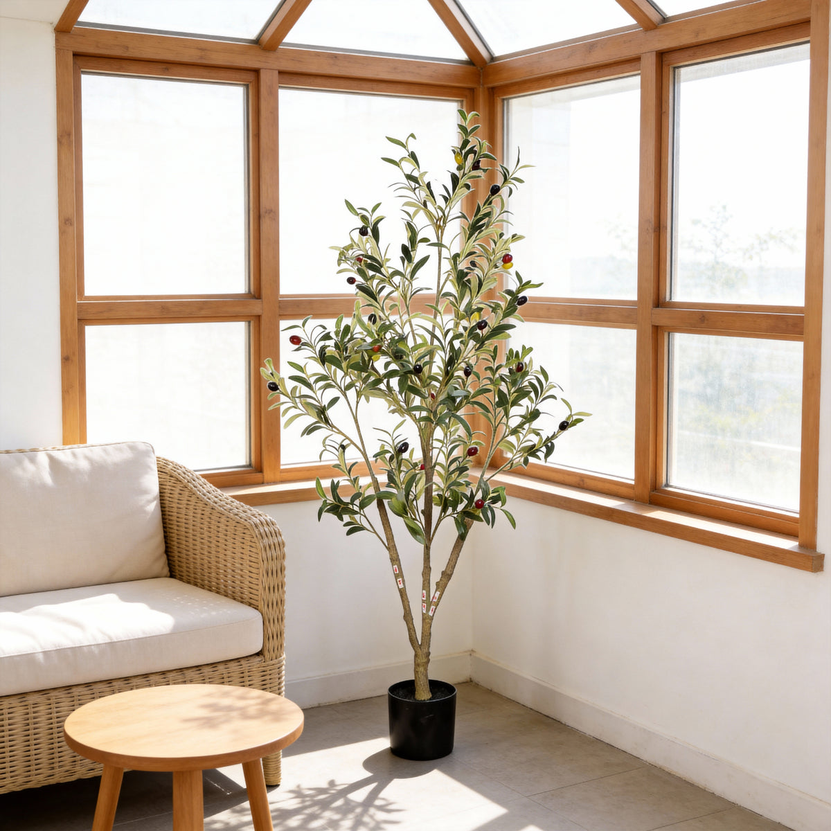 Artificial olive tree, 5 ft, leaf detail