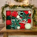 Velvet Christmas ornament set in red, green and white, image 1 of 3