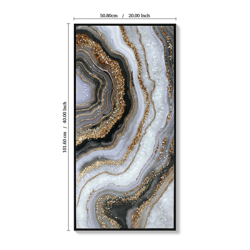 Agate black and gold framed wall art, image 4 of 4