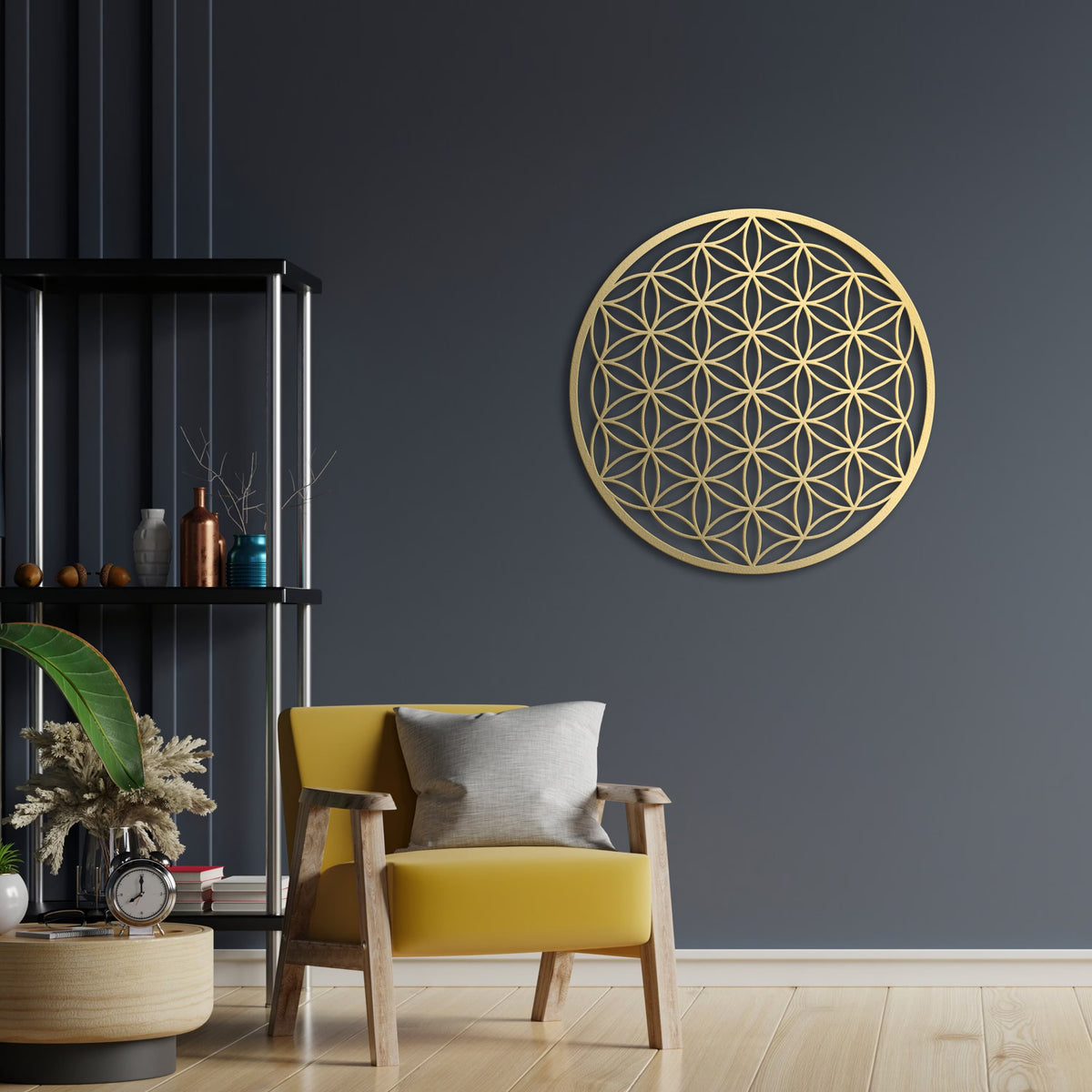 Gold Flower of Life metal wall art, image 4 of 6