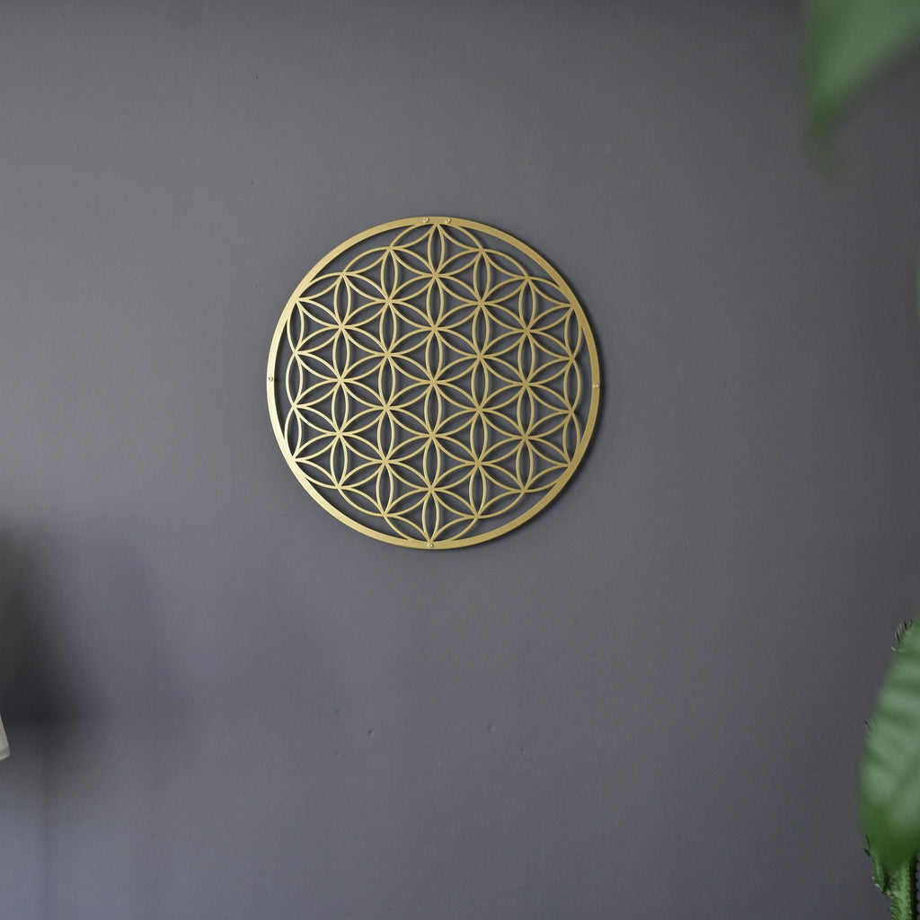 Gold Flower of Life metal wall art, image 5 of 6