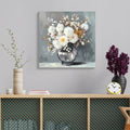 White flower bouquet still-life canvas wall art, image 1 of 5