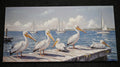 Pelicans on a dock coastal canvas wall art, image 3 of 5