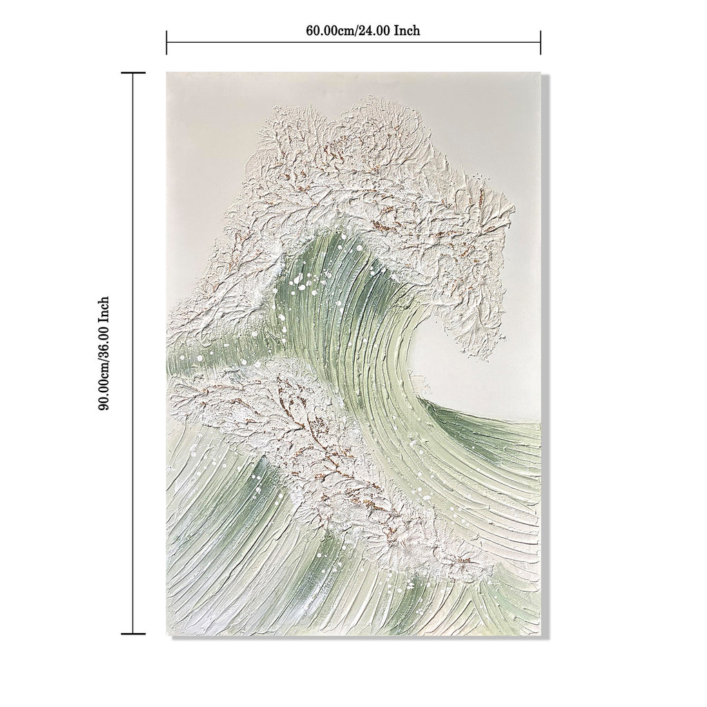 Set of 2 sage ocean wave textured canvas panels, image 5 of 5
