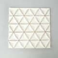 White geometric carved wall panel, 16 x 16 in, image 1 of 4