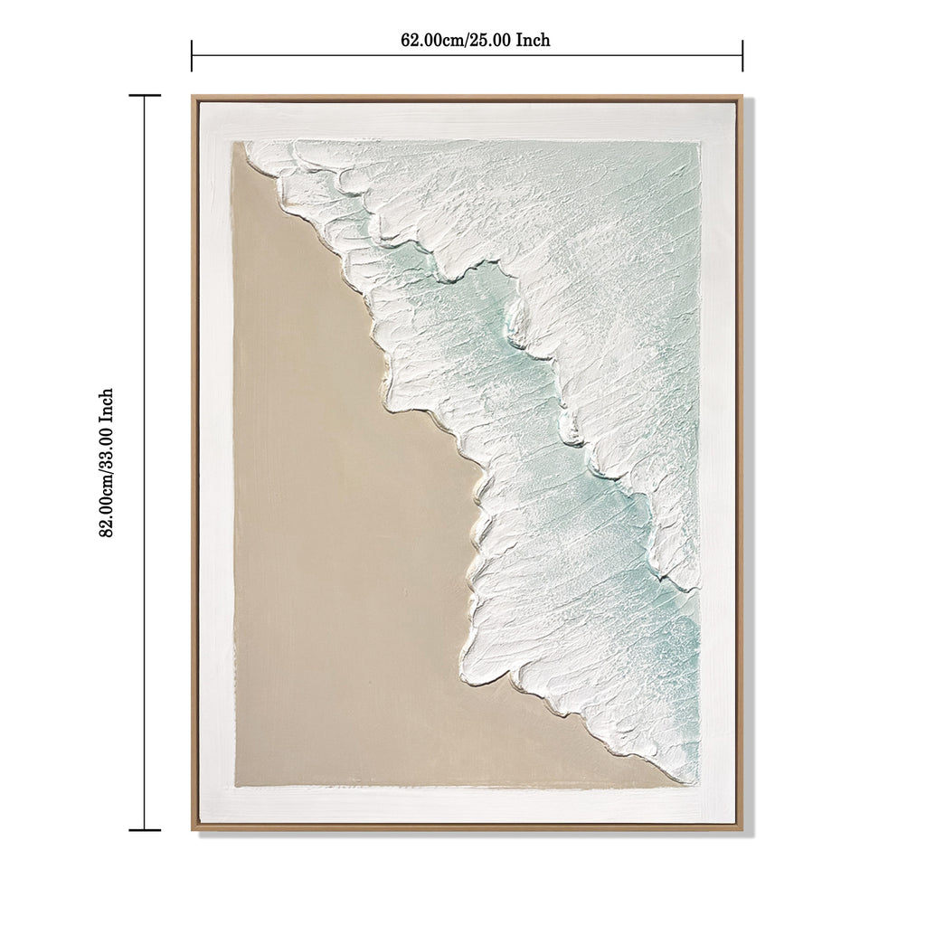 Set of 2 framed ocean wave textured canvas panels, image 5 of 5