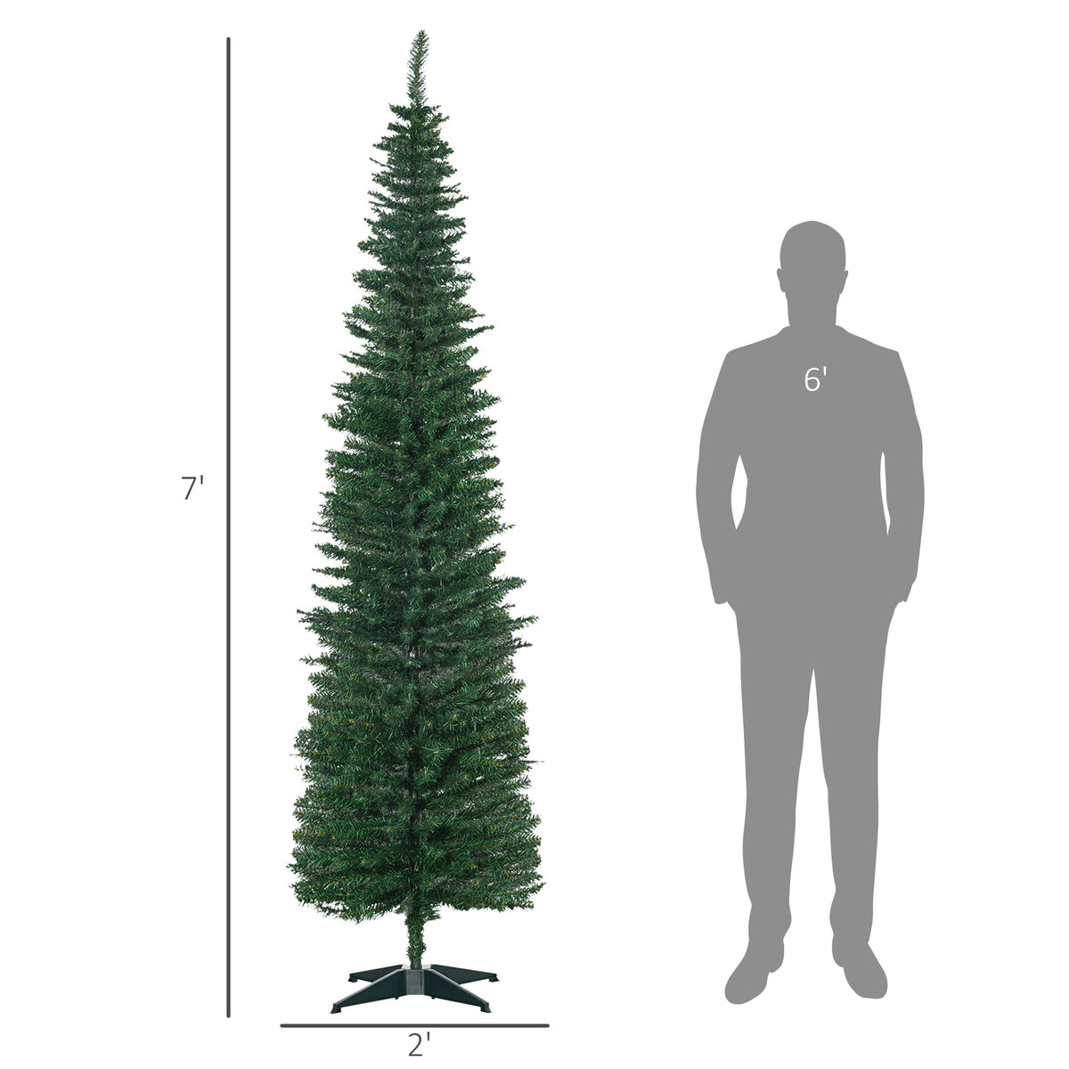 Slim green pencil Christmas tree, 7 ft, image 4 of 4