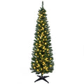 Pre-lit slim green pencil Christmas tree, 5 ft, image 1 of 4