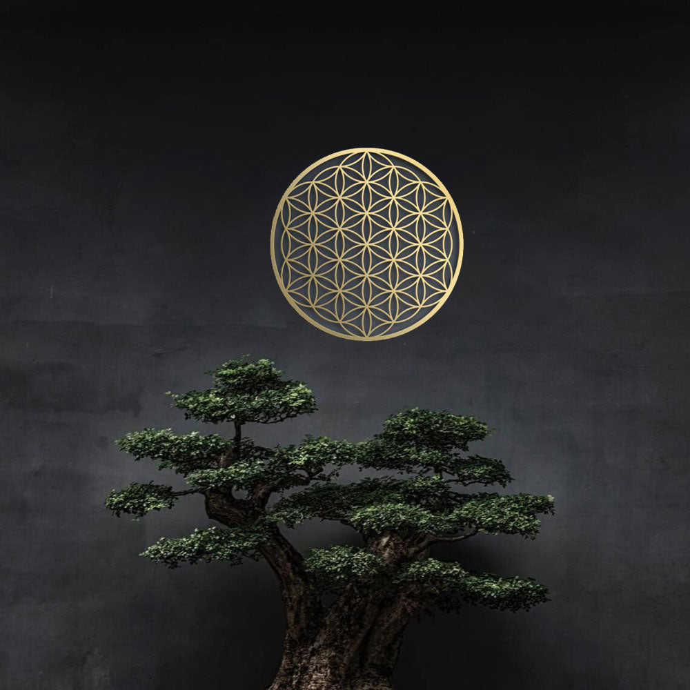 Gold Flower of Life metal wall art, image 3 of 6