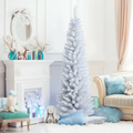 White pencil Christmas tree in a living room, image 1 of 4